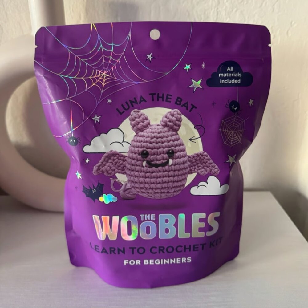 *Halloween Edition* The Woobles Luna the Bat Crochet Kit + Hook